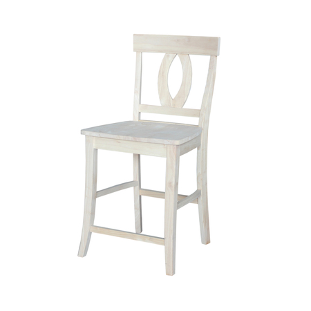 INTERNATIONAL CONCEPTS Verona Counter Height Stool, 24" Seat Height, Unfinished S-1702